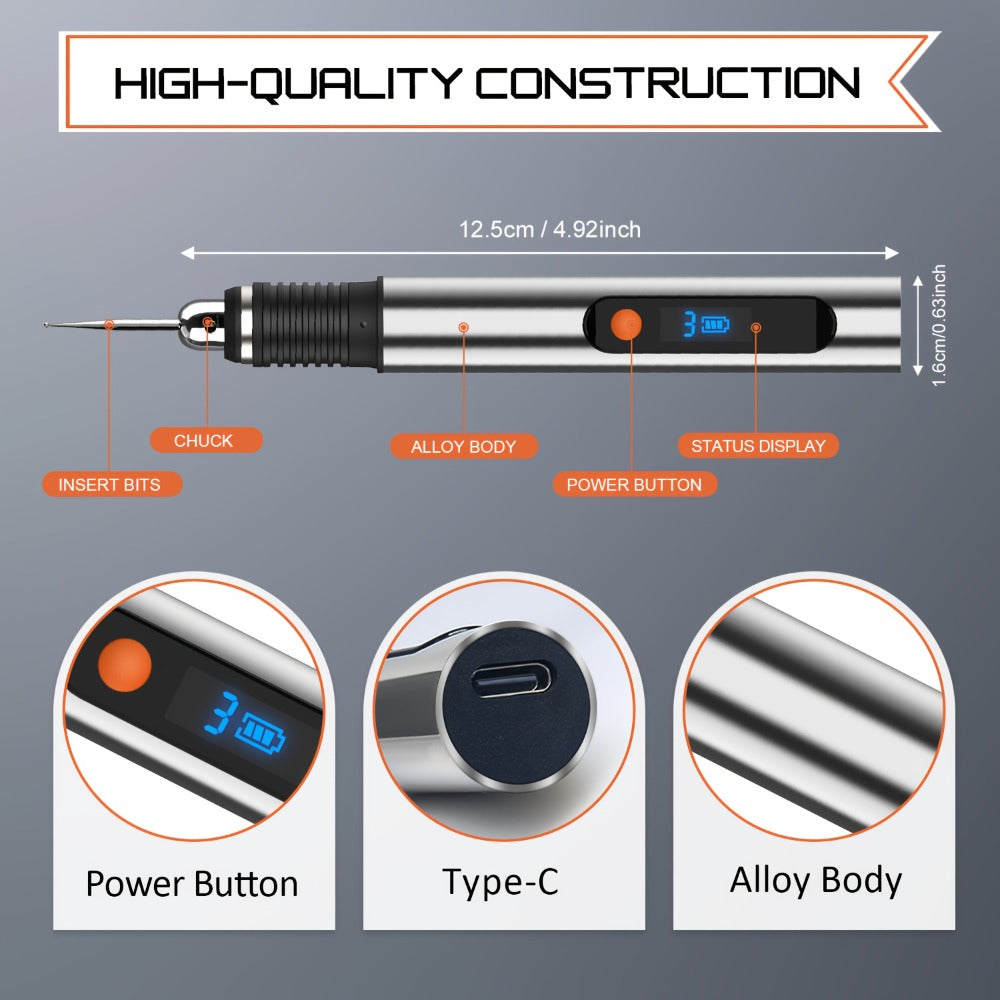 Workshop Rechargeable Engraving Tool Kit – Practical for Workshop – close-up product details